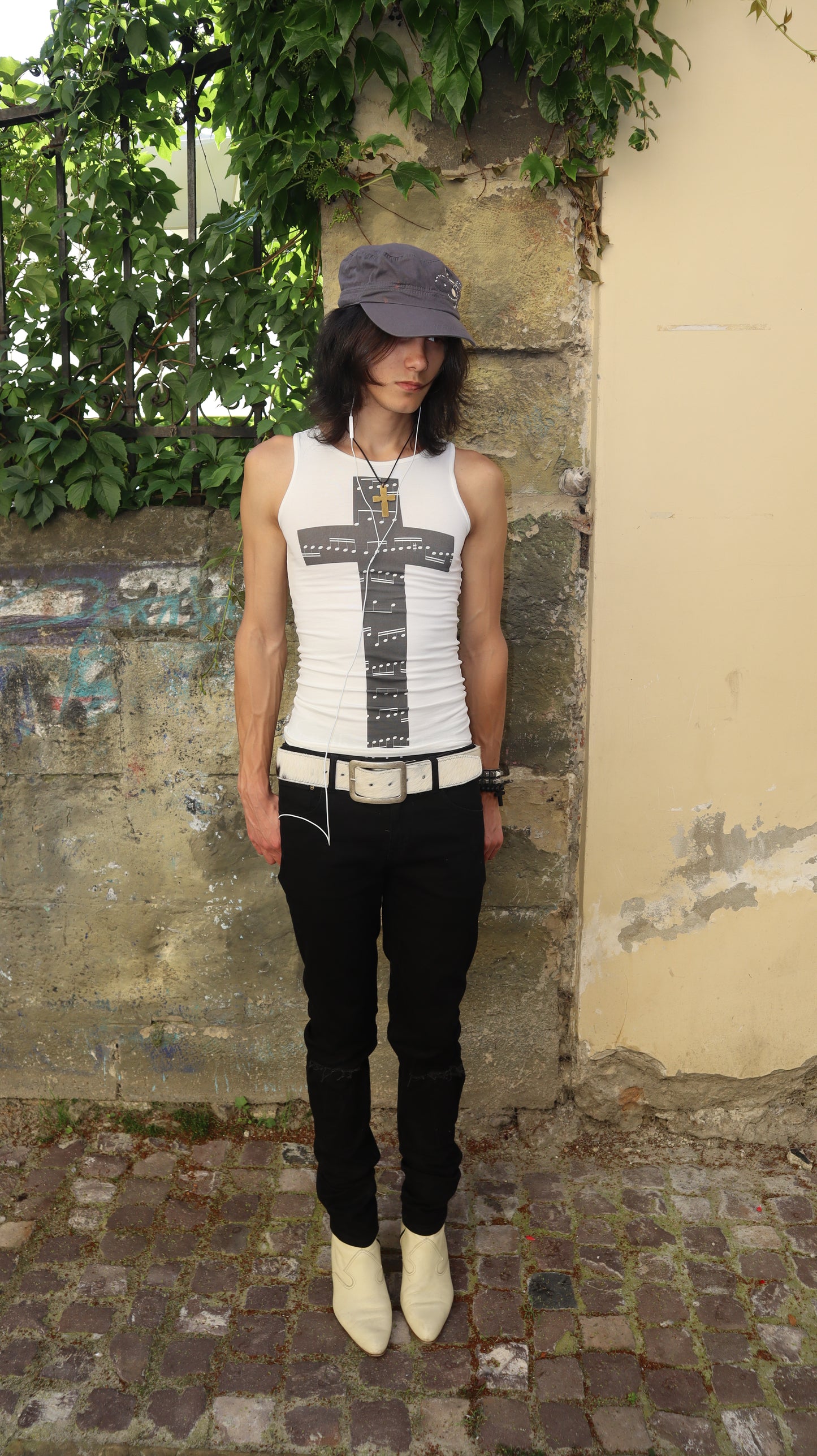 musical cross tank top