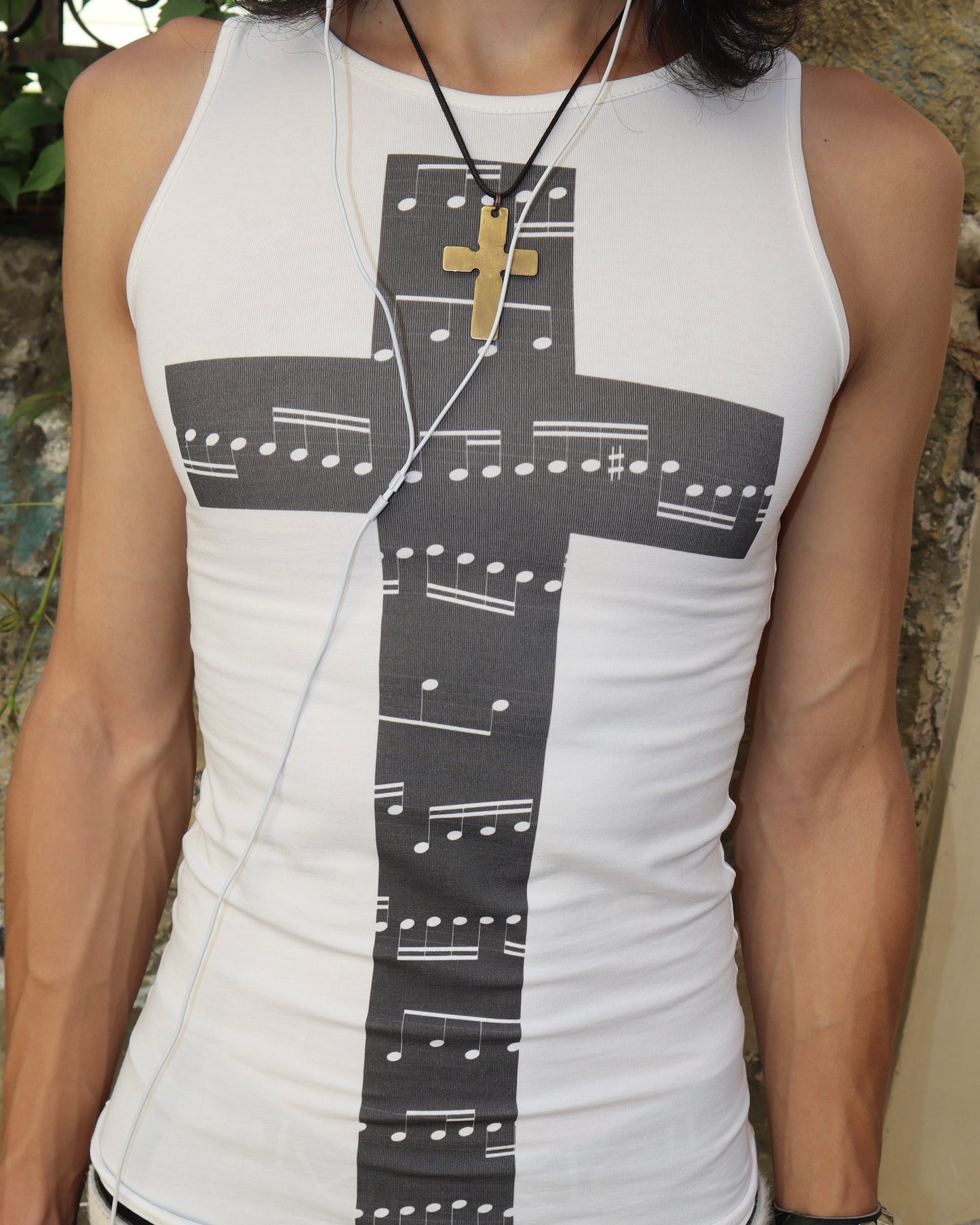 musical cross tank top