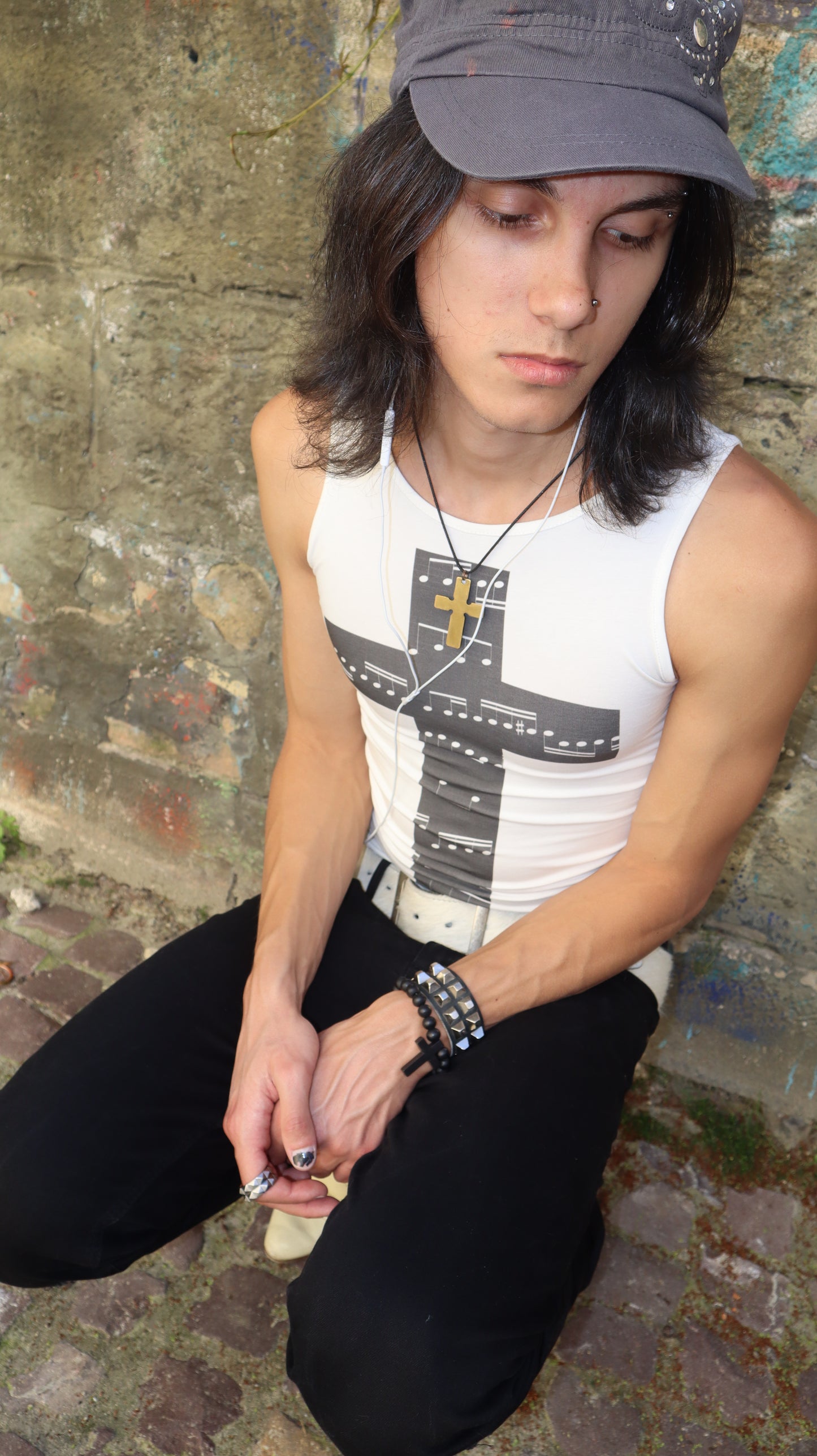 musical cross tank top