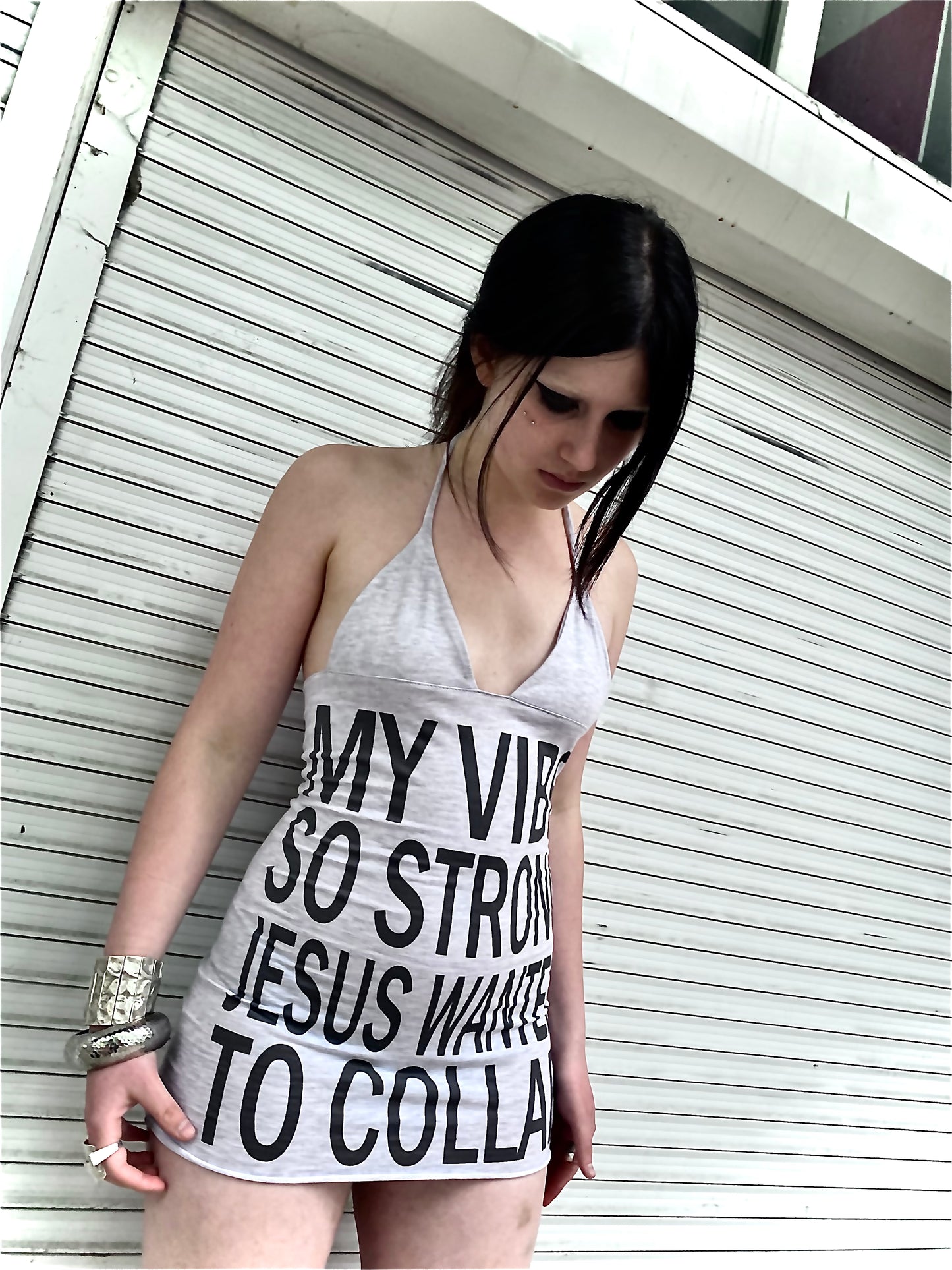 "MY VIBE SO STRONG JESUS WANTED TO COLLAB" mini dress