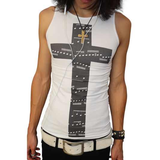 musical cross tank top